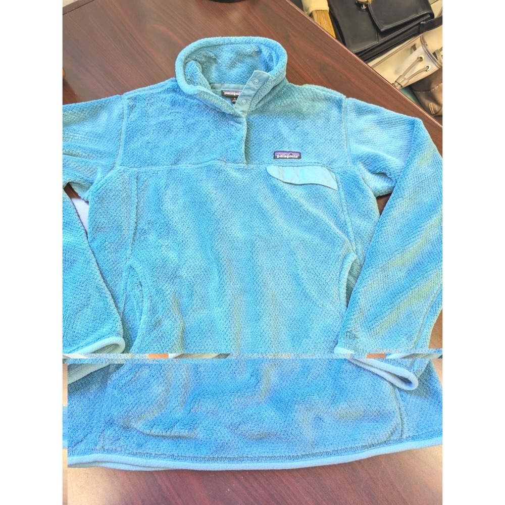 PATAGONIA Re-Tool Snap-T Pullover Teal Fleece Women's Size L PolarTec